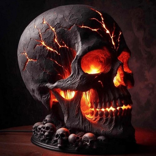 Halloween lava stone skull - halloween,